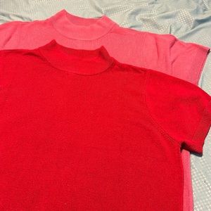 Red Soft Short sleeve sweater